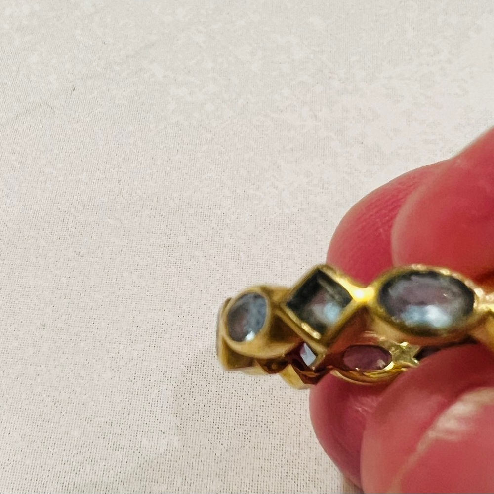 TEMPLE ST CLAIR Gold and Blue Ring with Timeless Elegance